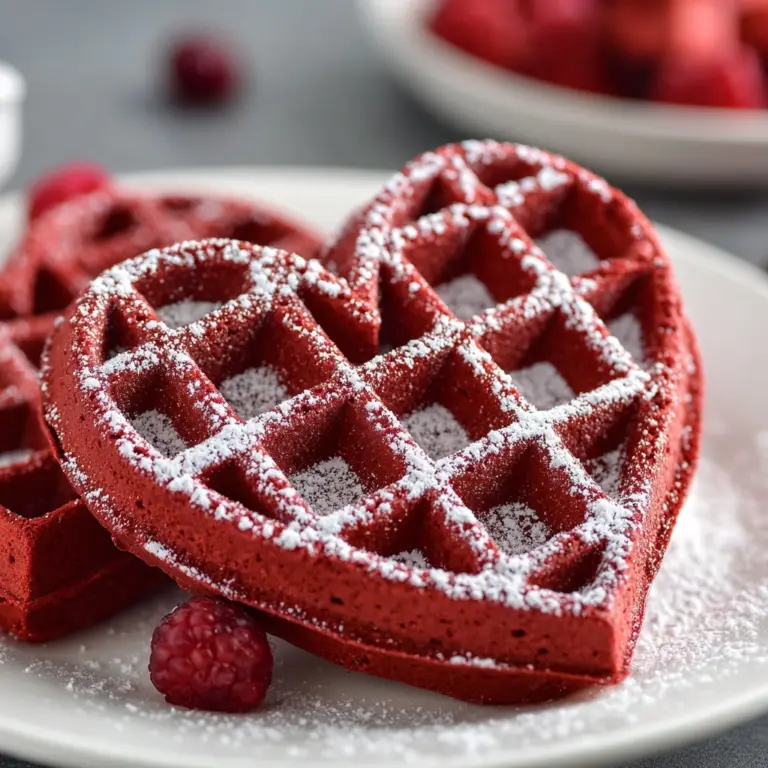Heart-Shaped Red Velvet Waffles Recipe