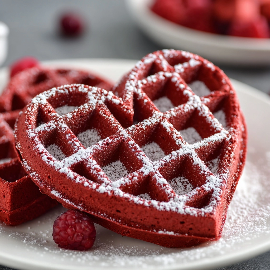 Heart-Shaped Red Velvet Waffles Recipe