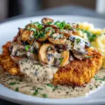 Golden Crispy Chicken with Parmesan Mushroom Sauce Recipe