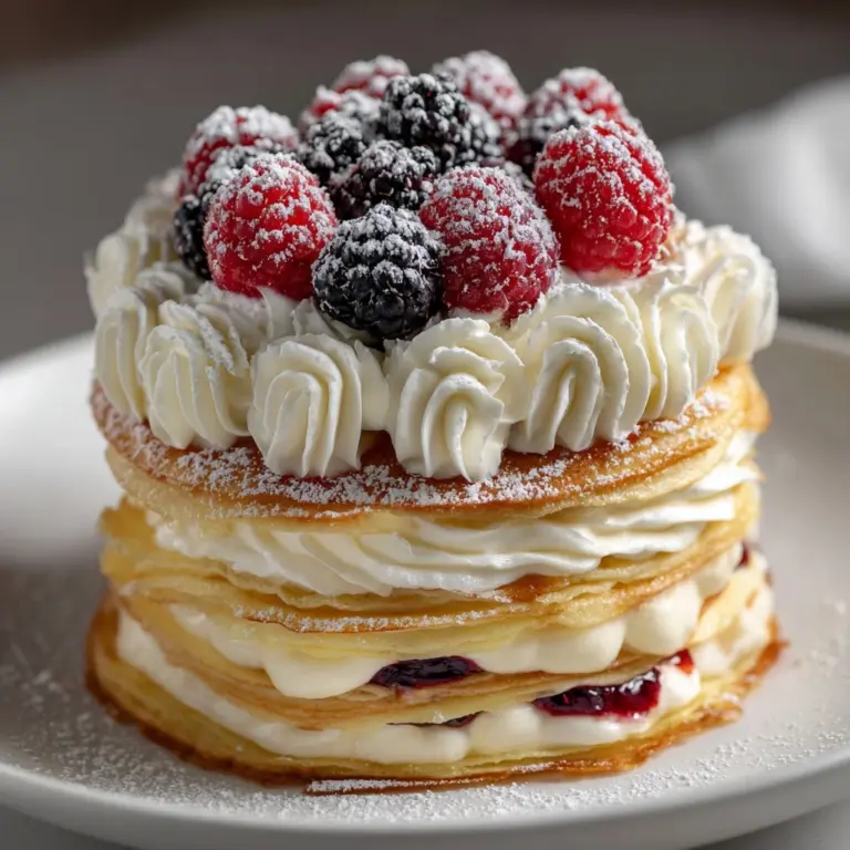 Puff Pastry Cream and Berry Cake Recipe