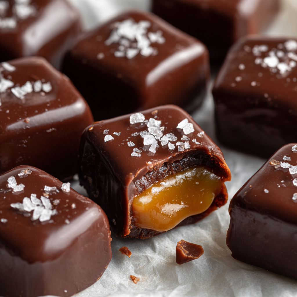 Homemade Chocolate Caramels Recipe - Recipe Image
