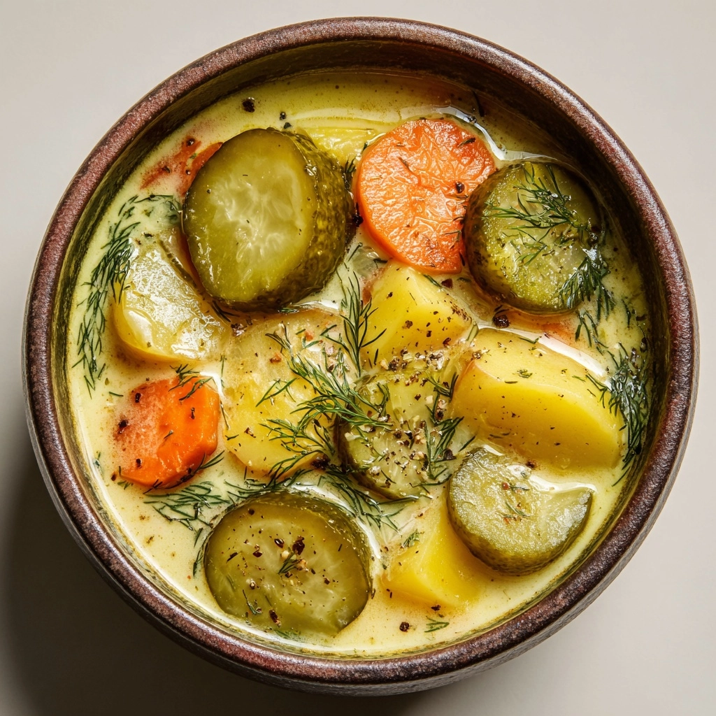 Creamy Dill Pickle Soup (Zupa Ogórkowa) Recipe - Recipe Image