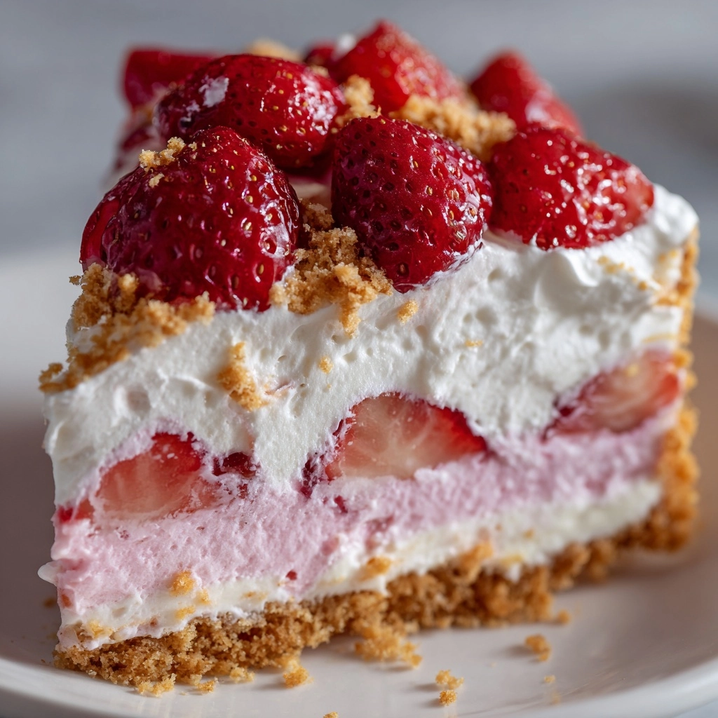 No-Bake Strawberry Crunch Cheesecake Recipe - Recipe Image
