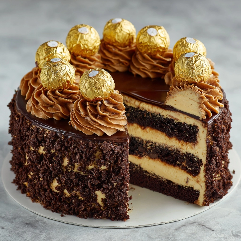 The BEST Ferrero Rocher Cake Recipe - Recipe Image
