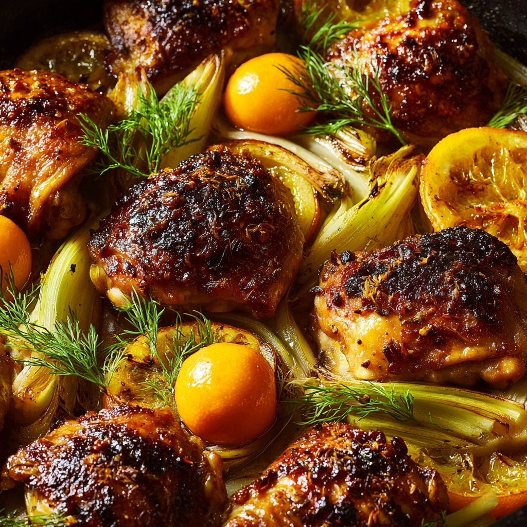 Clementine Roast Chicken with Fennel and Honey Recipe - Recipe Image