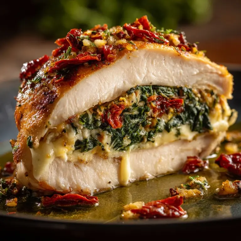Sundried Tomato, Spinach, and Cheese Stuffed Chicken Recipe