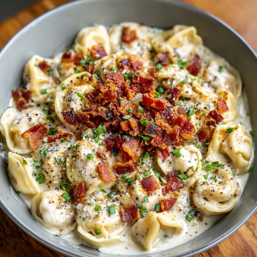 Creamy Tortellini Carbonara Recipe - Recipe Image
