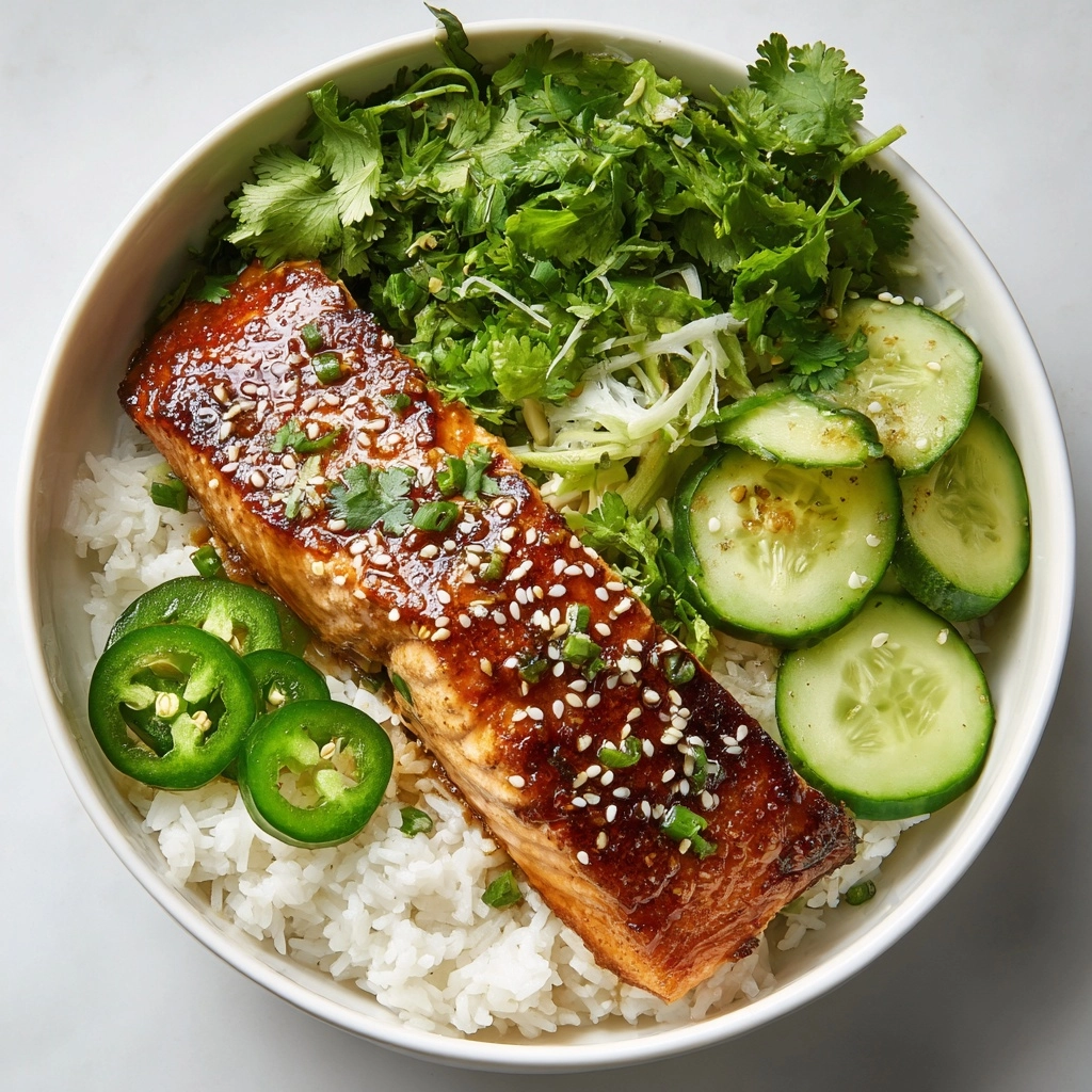 Crunchy Brown Rice Salmon Bowls with Herbed Tahini Dressing Recipe - Recipe Image