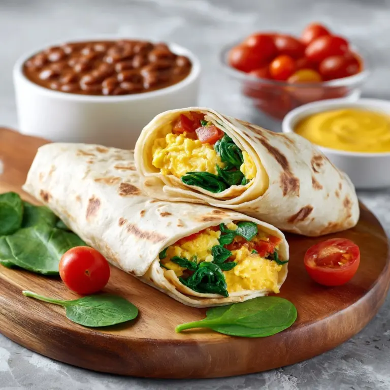 Egg and Spinach Breakfast Wrap Recipe