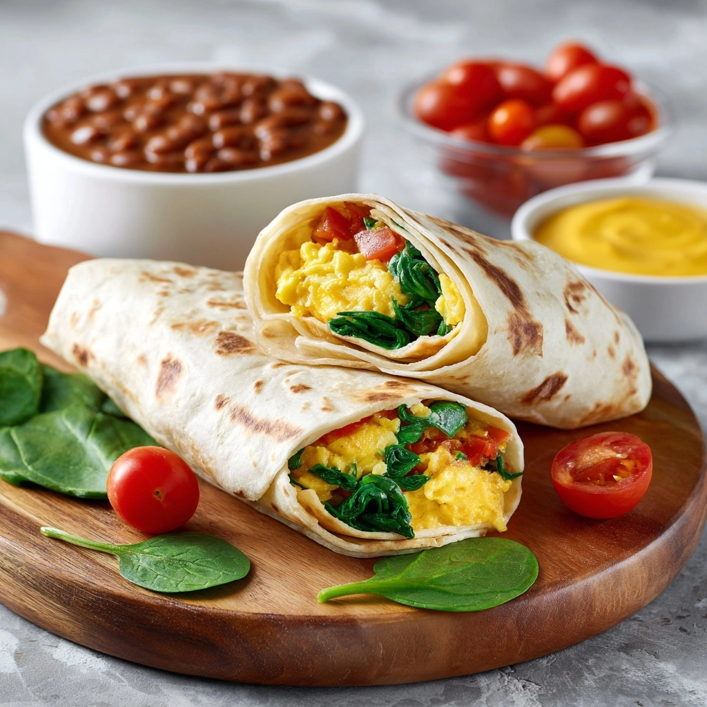 Egg and Spinach Breakfast Wrap Recipe