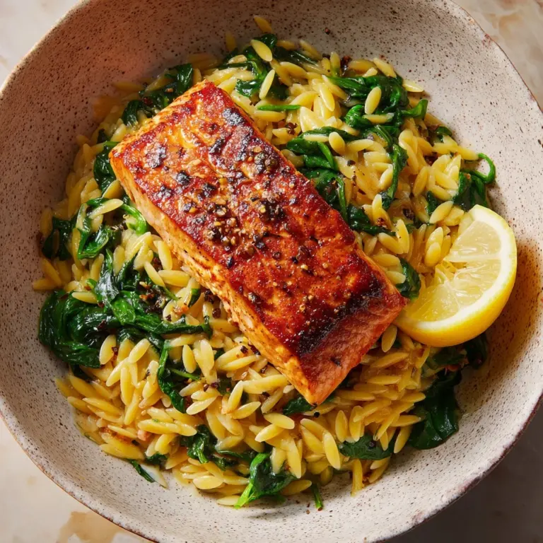 One-Skillet Salmon with Lemon Orzo Recipe