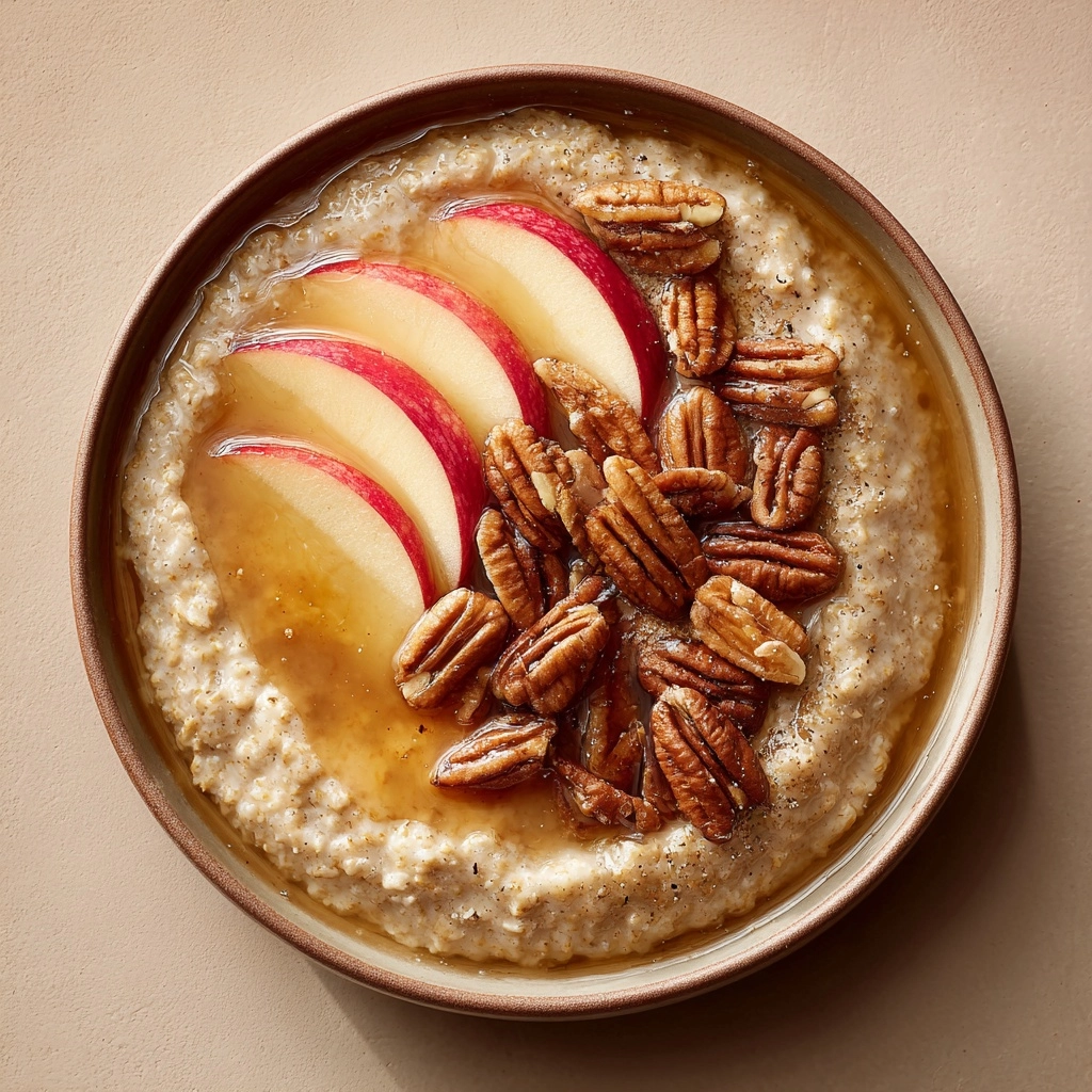 Cinnamon Apple Oatmeal with Caramelized Apples and Walnuts Recipe - Recipe Image
