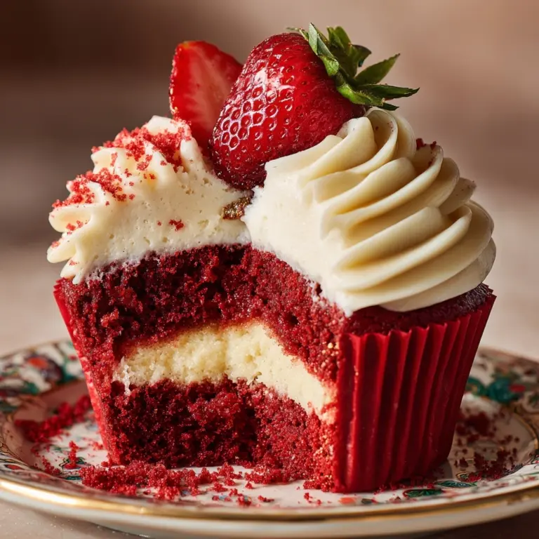 Strawberry Cheesecake Red Velvet Cupcakes Recipe