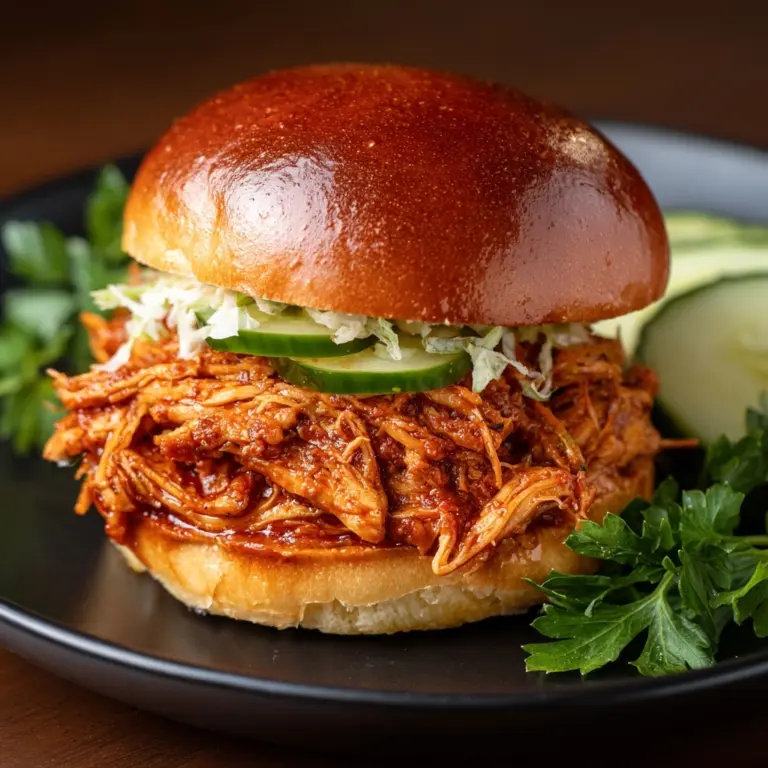 Slow Cooker Honey Mustard Shredded Chicken Sandwich Recipe