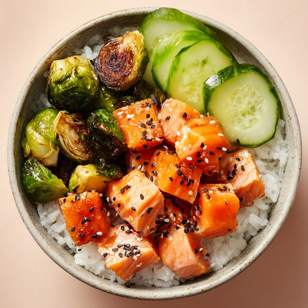 Teriyaki Salmon Bowls with Brussels Sprouts Recipe - Recipe Image