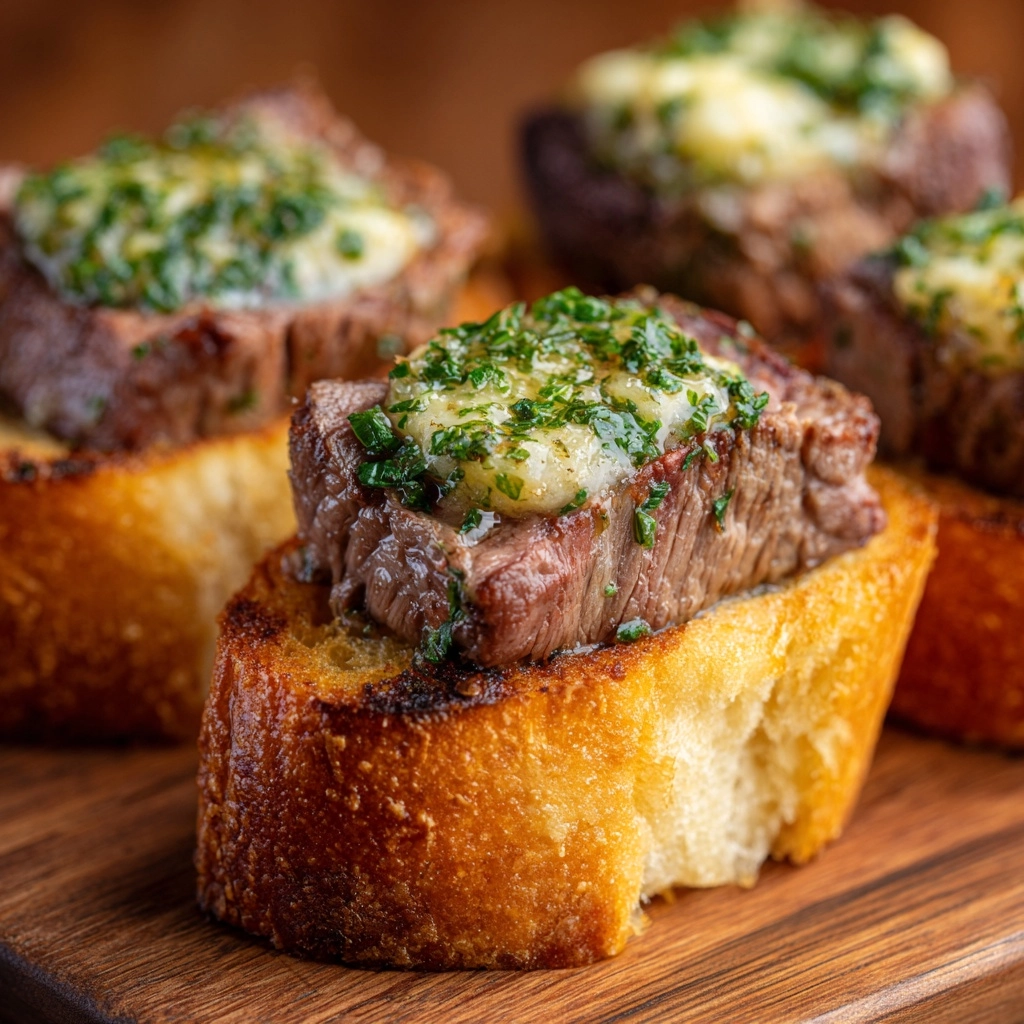 Garlic Bread Steak Bites Recipe - Recipe Image