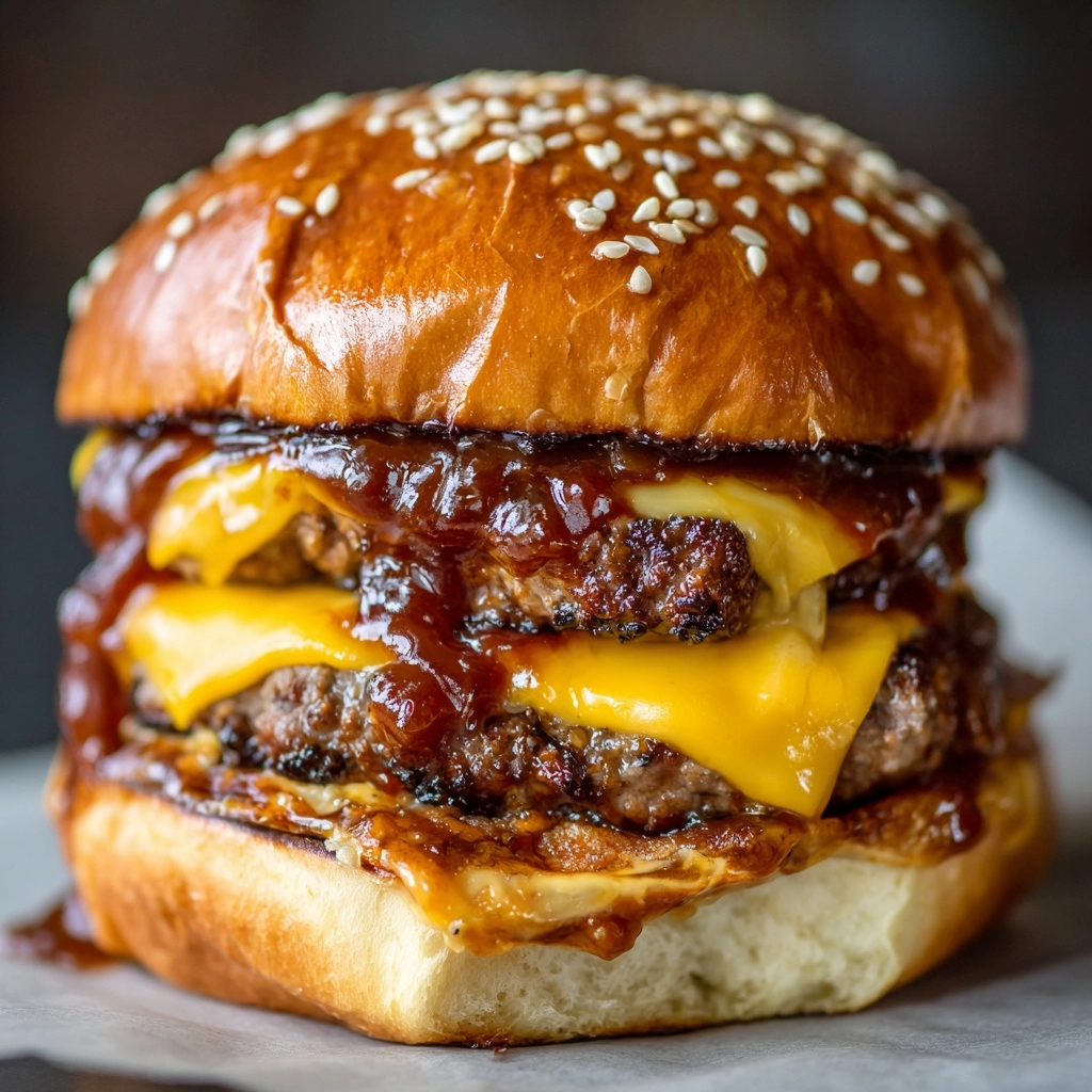 Juicy Teriyaki Parmesan Burgers with American Cheese Recipe - Recipe Image