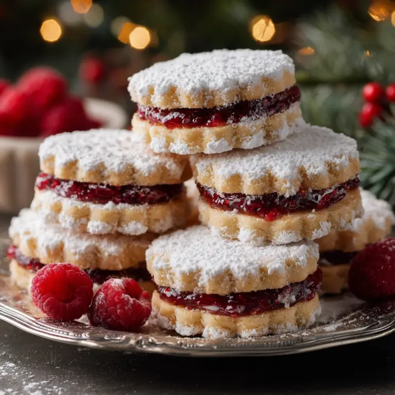 Raspberry-Filled Almond Snow Cookies – Festive Treat Recipe