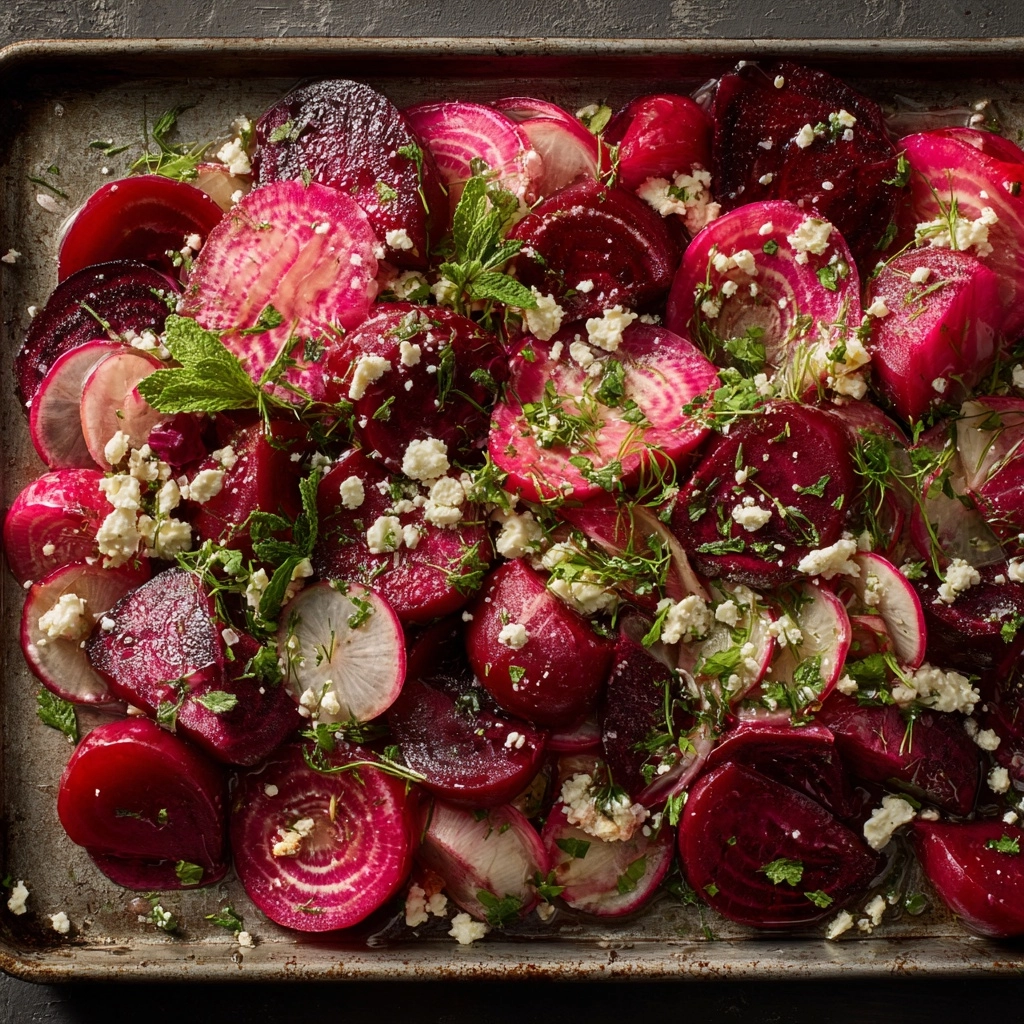 Roasted Beets and Radishes with Goat Cheese Recipe - Recipe Image