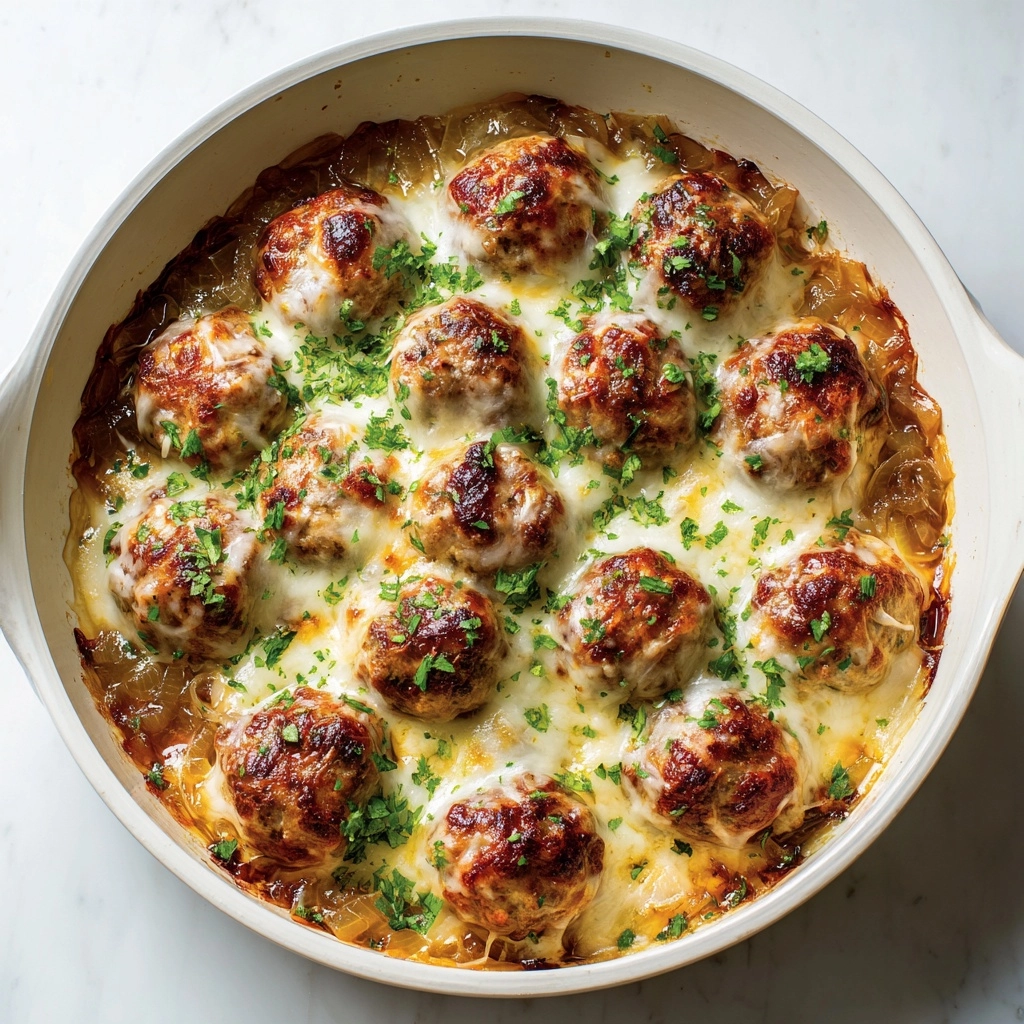 French Onion Chicken Meatballs Recipe - Recipe Image