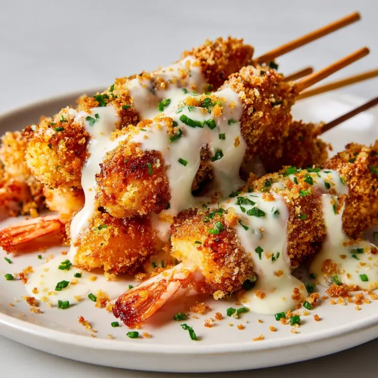 Shrimp Alfredo Corn Dog Sticks Recipe