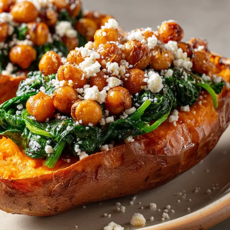 Chickpea & Spinach Stuffed Sweet Potatoes Recipe