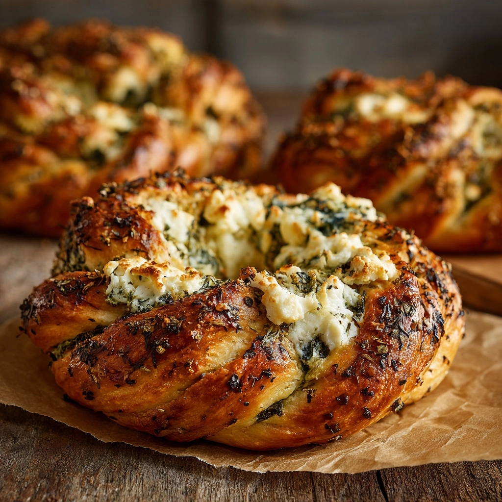 Spinach and Cheese Stuffed Twists Recipe - Recipe Image