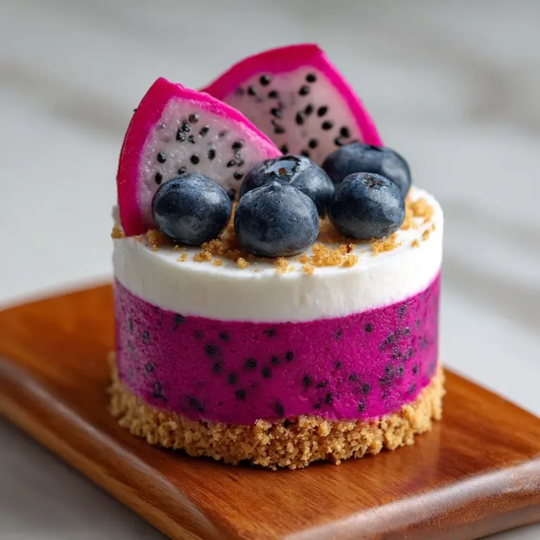 No-Bake Dragon Fruit Mini Cheesecakes Recipe