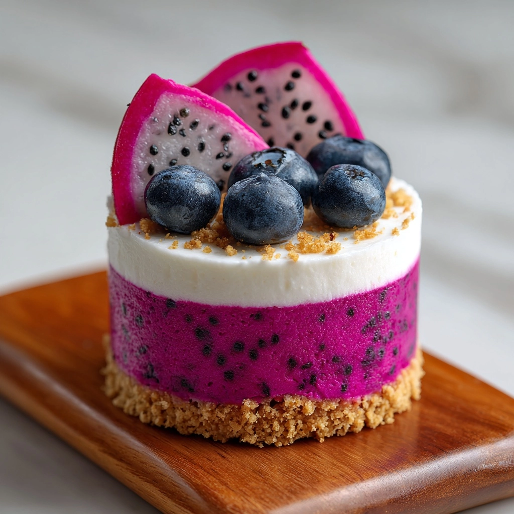 No-Bake Dragon Fruit Mini Cheesecakes Recipe - Recipe Image