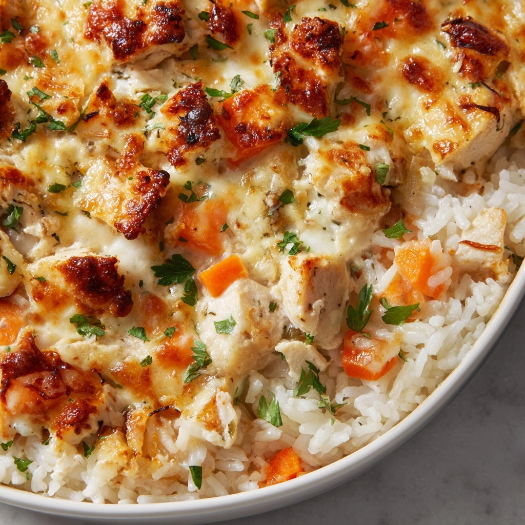 Creamy Chicken and Rice Casserole Recipe - Recipe Image