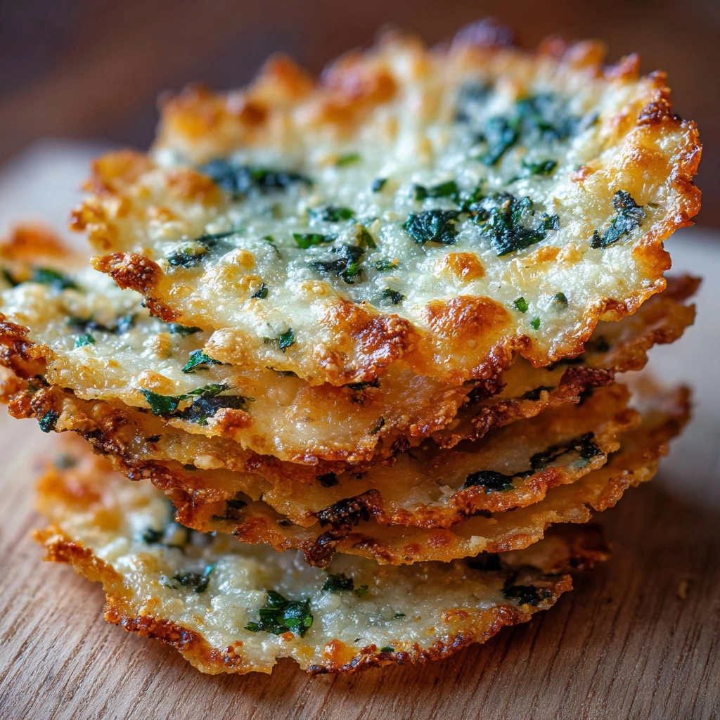 Spinach Dip Cheese Crisps Recipe - Recipe Image