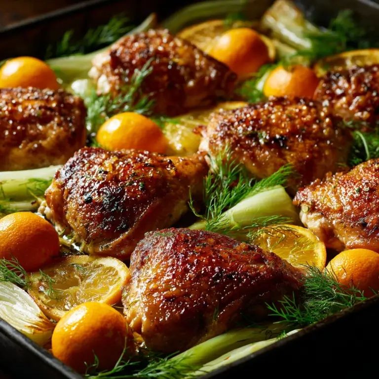 Clementine Roast Chicken with Fennel and Honey Recipe