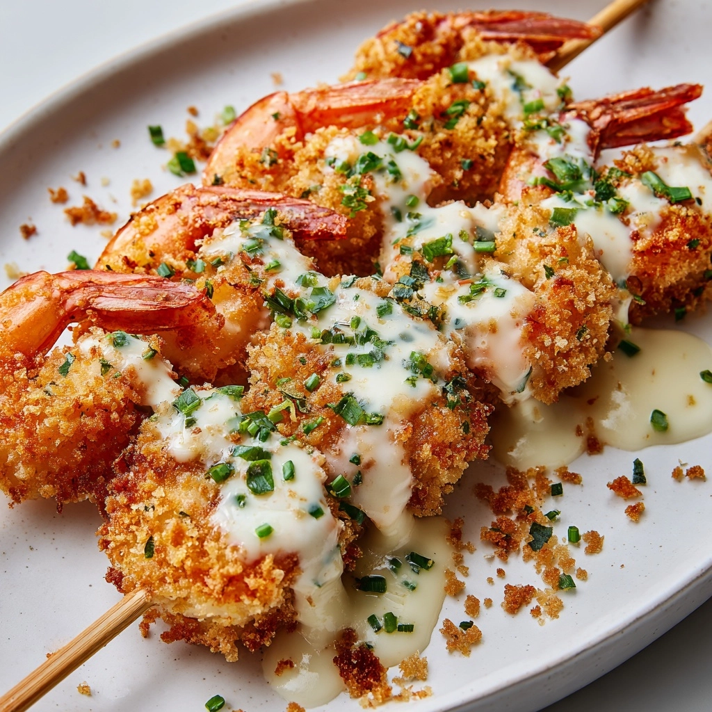 Shrimp Alfredo Corn Dog Sticks Recipe - Recipe Image
