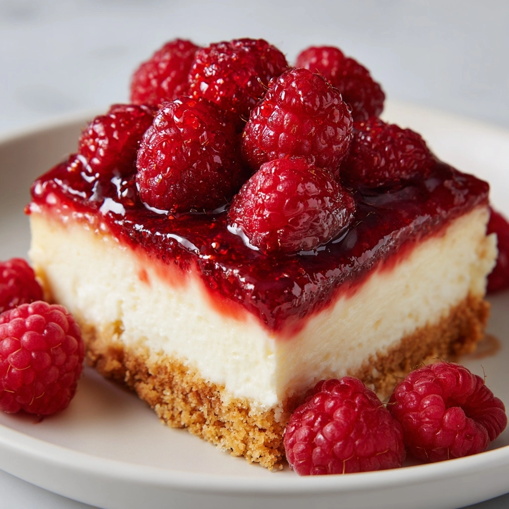 No-Bake Raspberry Cheesecake Bars Recipe - Recipe Image