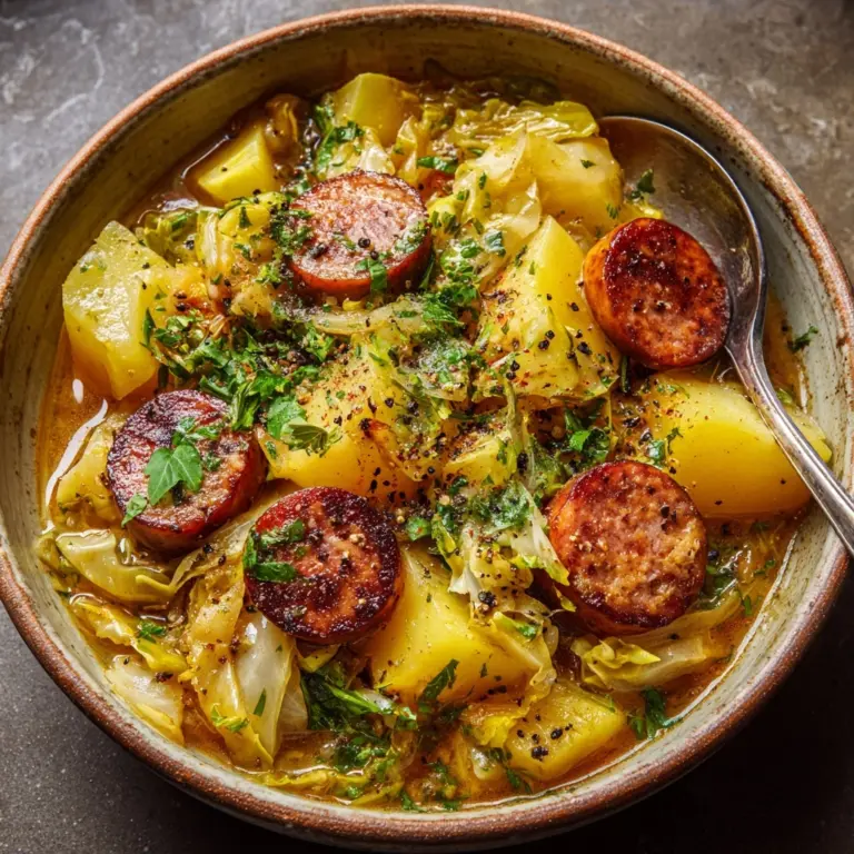 Creamy Cabbage & Sausage Soup Recipe