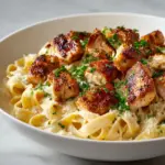 Garlic Butter Chicken Bites with Creamy Parmesan Pasta Recipe
