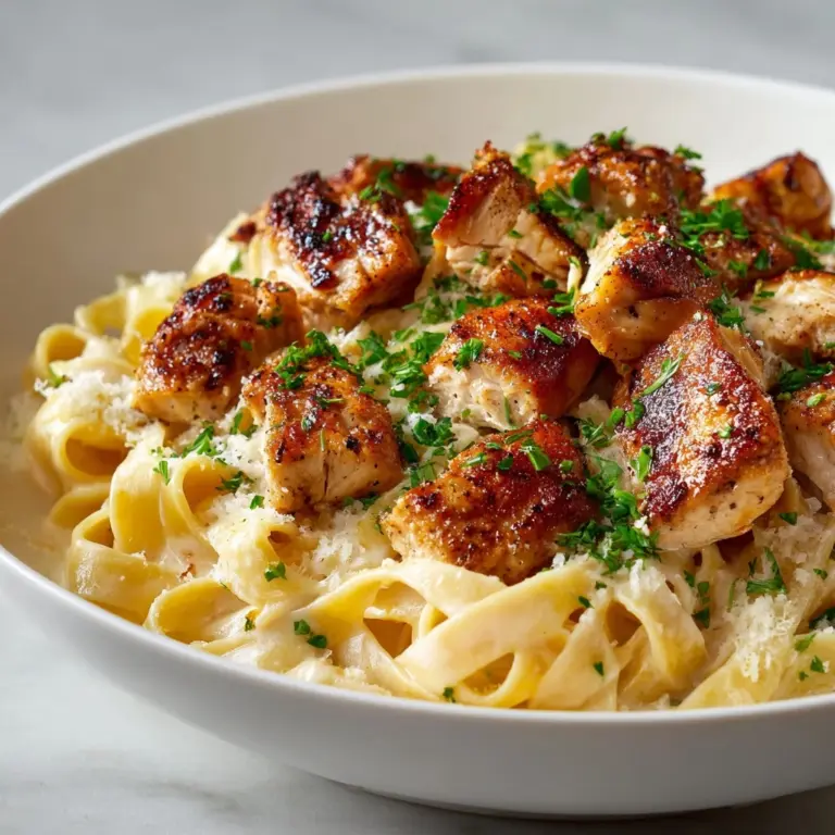 Garlic Butter Chicken Bites with Creamy Parmesan Pasta Recipe