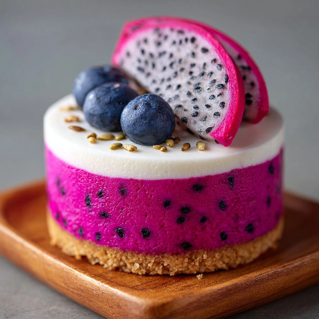 No-Bake Dragon Fruit Mini Cheesecakes Recipe - Recipe Image