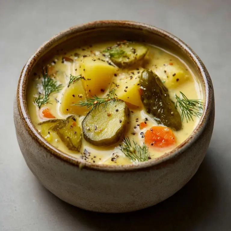 Creamy Dill Pickle Soup (Zupa Ogórkowa) Recipe