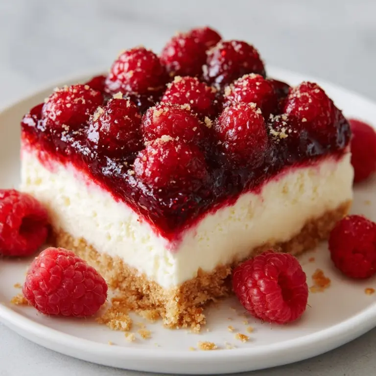 No-Bake Raspberry Cheesecake Bars Recipe