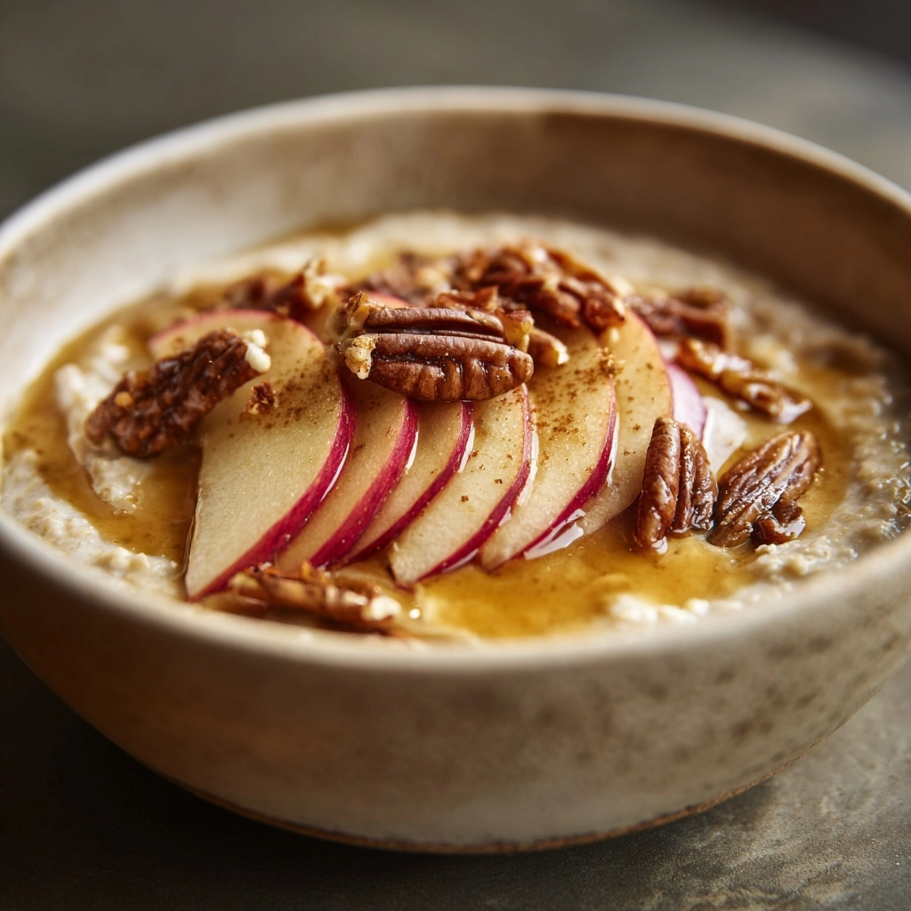 Cinnamon Apple Oatmeal with Caramelized Apples and Walnuts Recipe - Recipe Image