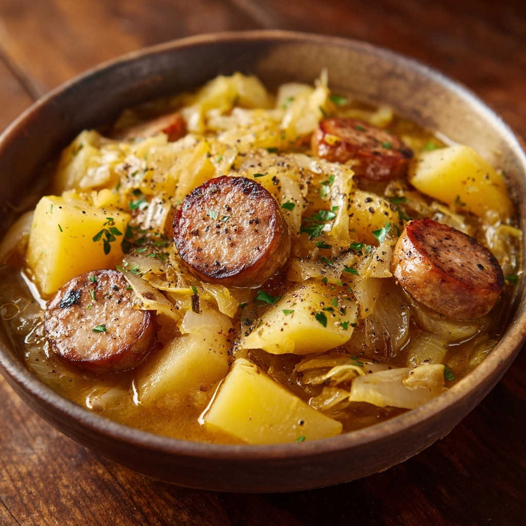 Creamy Cabbage & Sausage Soup Recipe - Recipe Image