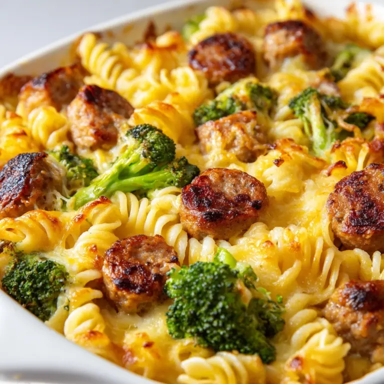 Cheesy Sausage and Broccoli Pasta with Crescent Rolls Recipe