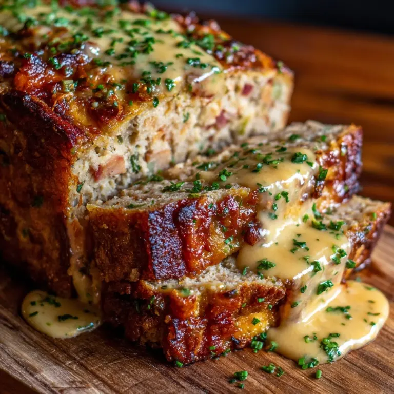 Chicken Cordon Bleu Meatloaf with Creamy Mushroom Sauce Recipe