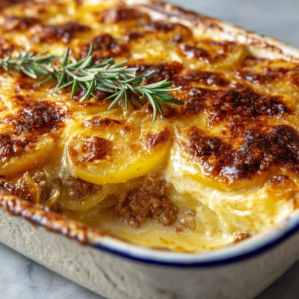 Beef Potato Cheese Casserole Recipe - Recipe Image