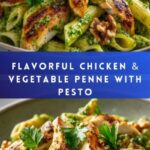 Chicken & Vegetable Penne with Parsley-Walnut Pesto Recipe