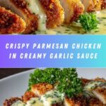Parmesan Crusted Chicken with Creamy Garlic Sauce Recipe