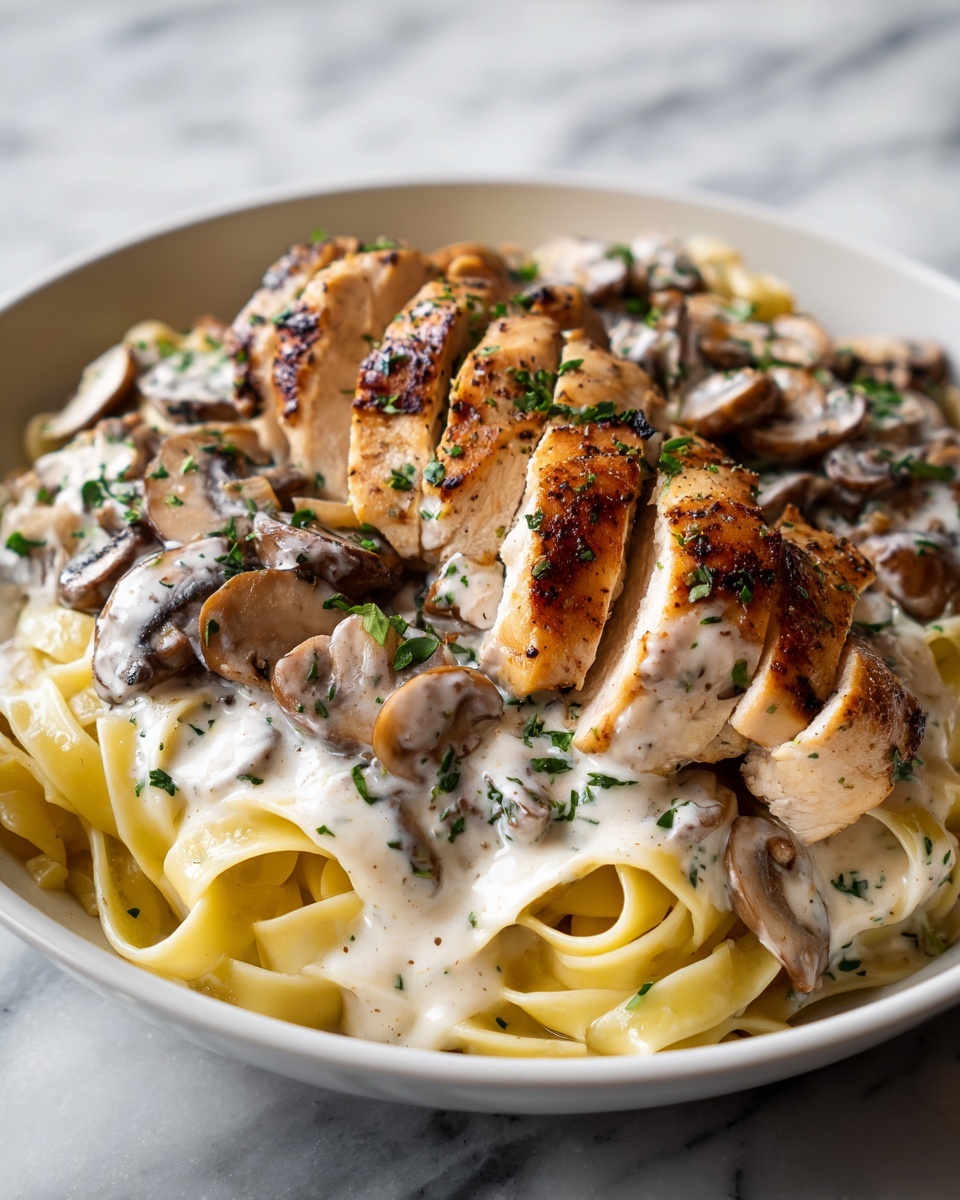 Chicken & Mushroom Alfredo Recipe - Recipe Image
