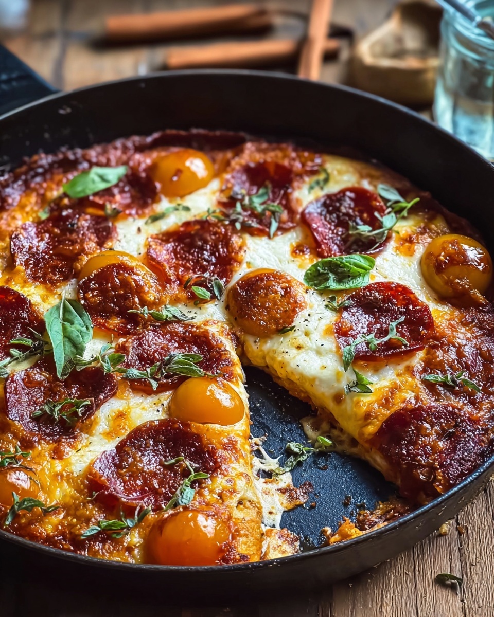 Skillet Cheesy Pizza Chicken Recipe - Recipe Image