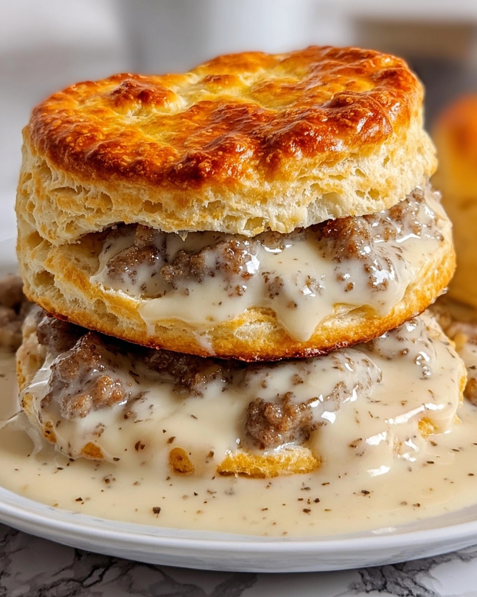 Sausage, Gravy, & Biscuit Pie Recipe - Recipe Image